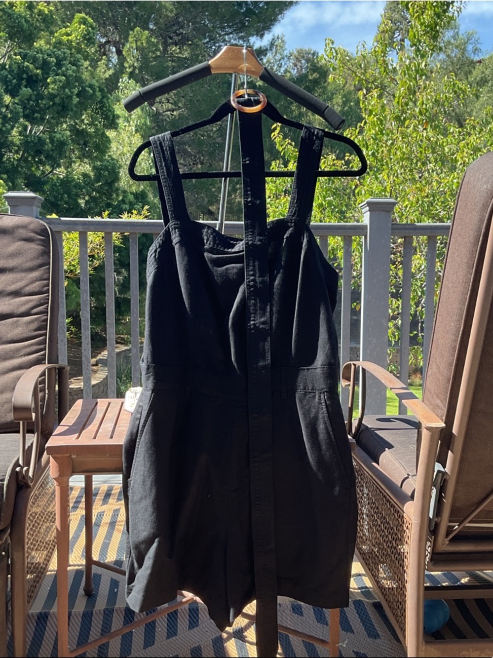 LOFT Black Sleeveless Romper Jumpsuit with belt